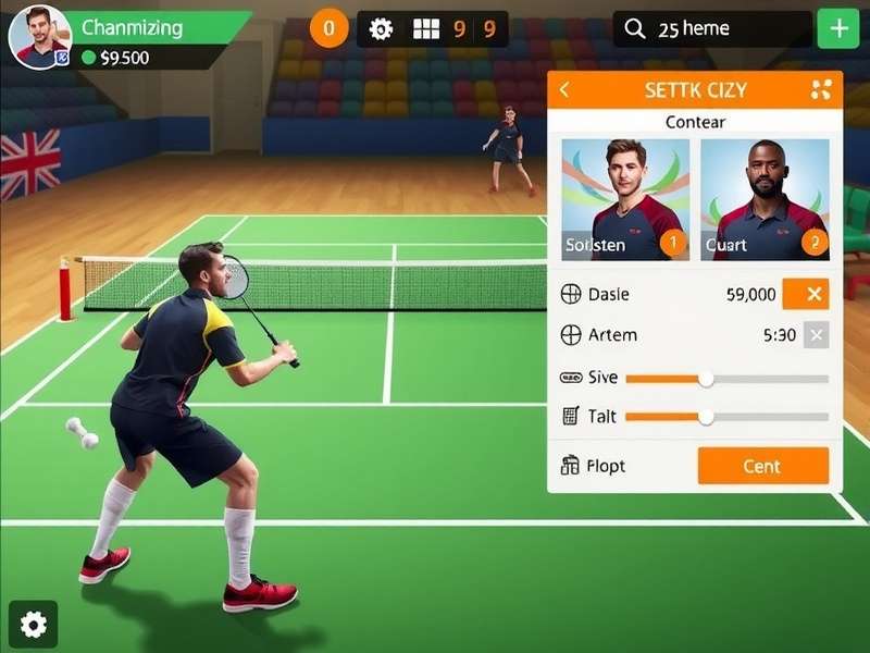 Champion Serve Master gameplay screenshot showing badminton court action